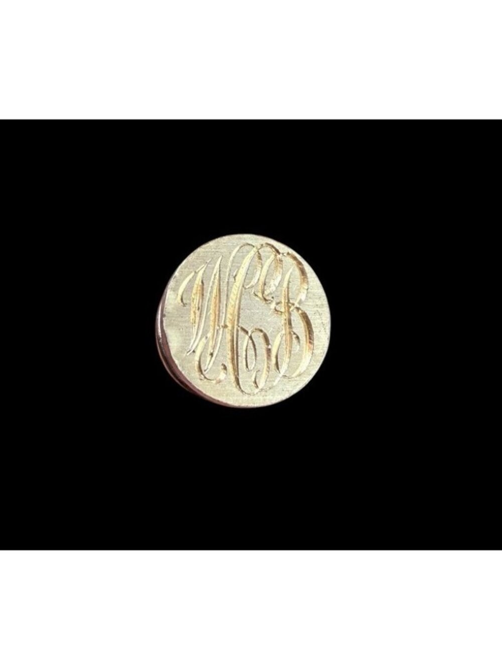 Vintage Sterling Silver Round Monogram Pin Brooch